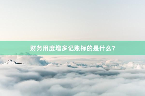 财务用度增多记账标的是什么？